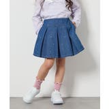 [140-150]ビジュー付きデニムタックスカート | a.v.v【KIDS】 | 詳細画像1 