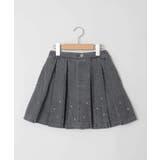 ライトグレー | [120-160]ビジューデニムプリーツスカート | a.v.v【KIDS】