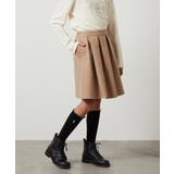 ベージュ | [110-130]タックフレアスカート | a.v.v【KIDS】