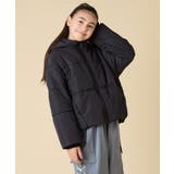 ブラック | [100-160]【フード取り外し可能/お家で洗える】中綿ショートブルゾン | a.v.v【KIDS】