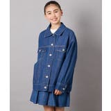 ブルー | [140-150]オーバーデニムブルゾン | a.v.v【KIDS】