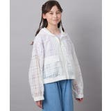 ホワイト | [140-150]シアーチェックブルゾン | a.v.v【KIDS】