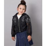 ブラック | [140-150]シアーチェックブルゾン | a.v.v【KIDS】