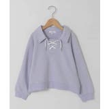 ライトブルー | [120-160]衿付きレースアップトレーナー | a.v.v【KIDS】