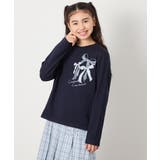 ネイビー | 【安心の綿100％】[160]モチーフプリントロンT | a.v.v【KIDS】