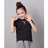 ブラック | [140-150]ソデレースアップＴシャツ | a.v.v【KIDS】