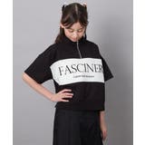 ブラック | 【毛玉になりにくい/程よく伸びる】[140-150]ハーフジップロゴスウェット | a.v.v【KIDS】