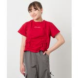 レッド | [130-160]【毛玉になりにくい/綿100％】クロップドドロストTシャツ | a.v.v【KIDS】