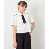 [130-160]ネクタイ付きクロップドトップス | a.v.v【KIDS】 | 詳細画像3 