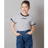 ボーダー | [100-130]袖口リボンTシャツ | a.v.v【KIDS】