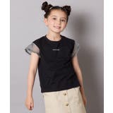 ブラック | シアーギンガムフレアスリーブTシャツ | a.v.v【KIDS】