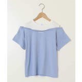 【接触冷感/ジメジメ対策】[140-150]オフショルレイヤードロゴTシャツ | a.v.v【KIDS】 | 詳細画像2 
