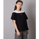【接触冷感/ジメジメ対策】[140-150]オフショルレイヤードロゴTシャツ | a.v.v【KIDS】 | 詳細画像7 