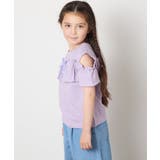 【接触冷感/ジメジメ対策】[140-150]フリルオフショルTシャツ | a.v.v【KIDS】 | 詳細画像5 