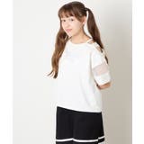 [120-160]アシメ肩シアーTシャツ | a.v.v【KIDS】 | 詳細画像17 
