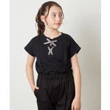 ブラック | [100-130]フロントレースUPTシャツ | a.v.v【KIDS】