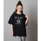 ブラック | [120-130]エンブレム刺繍オーバーシルエットＴシャツ | a.v.v【KIDS】