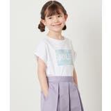 ホワイト | [100-130]スパンコールTシャツ | a.v.v【KIDS】