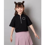 ブラック | [100-130]ハーフジッププルオーバーTシャツ | a.v.v【KIDS】