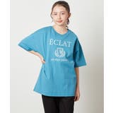 ブルー | [140-150]エンブレム刺繍オーバーシルエットＴシャツ | a.v.v【KIDS】