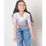 【接触冷感/ジメジメ対策】[100-160]バックル付きイレイヤード風Ｔシャツ | a.v.v【KIDS】 | 詳細画像3 