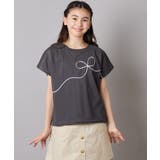 リボンテープチュールドッキングTシャツ | a.v.v【KIDS】 | 詳細画像12