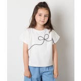 リボンテープチュールドッキングTシャツ | a.v.v【KIDS】 | 詳細画像2
