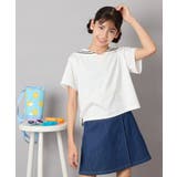 ホワイト | [120-160]【接触冷感/ジメジメ対策】セーラーカラーＴ | a.v.v【KIDS】