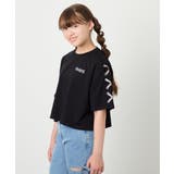 [130-160]【冷感/UVカット】レースアップロゴTシャツ | a.v.v【KIDS】 | 詳細画像1 