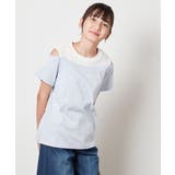 [100-130]【接触冷感】レイヤード風オフショルTシャツ | a.v.v【KIDS】 | 詳細画像18 