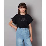 ブラック | [100-130]オーロラスパンコールロゴTシャツ | a.v.v【KIDS】