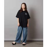 【接触冷感/ジメジメ対策】[140-150]スプレーアート風オーバーＴシャツ | a.v.v【KIDS】 | 詳細画像27 