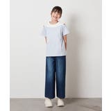 [140-150]【接触冷感】レイヤード風オフショルTシャツ | a.v.v【KIDS】 | 詳細画像8 