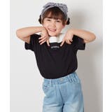 ブラック | [140-150]【接触冷感】レイヤード風オフショルTシャツ | a.v.v【KIDS】
