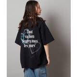 ブラック | 【ジュニア】[160]スプレーアート風オーバーＴシャツ | a.v.v【KIDS】