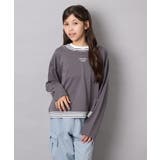 [140-160]ボーダーレイヤード風ロングTシャツ | a.v.v【KIDS】 | 詳細画像18 