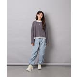 [140-160]ボーダーレイヤード風ロングTシャツ | a.v.v【KIDS】 | 詳細画像20 