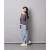 [140-160]ボーダーレイヤード風ロングTシャツ | a.v.v【KIDS】 | 詳細画像28 