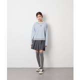 [140-160]ボーダーレイヤード風ロングTシャツ | a.v.v【KIDS】 | 詳細画像4 