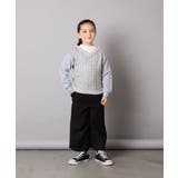 [120-160]配色ラインケーブルニットドッキングトレーナー | a.v.v【KIDS】 | 詳細画像10 