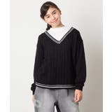 [120-160]配色ラインケーブルニットドッキングトレーナー | a.v.v【KIDS】 | 詳細画像12 