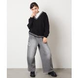 [120-160]配色ラインケーブルニットドッキングトレーナー | a.v.v【KIDS】 | 詳細画像15 