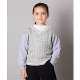 [120-160]配色ラインケーブルニットドッキングトレーナー | a.v.v【KIDS】 | 詳細画像3 