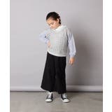 [120-160]配色ラインケーブルニットドッキングトレーナー | a.v.v【KIDS】 | 詳細画像5 