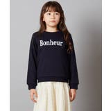 ネイビー | [100-130]スパンコール＆ロゴアソートトレーナー | a.v.v【KIDS】