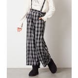 ブラック(チェック) | [120-130]サスペンダー付きワイドパンツ | a.v.v【KIDS】