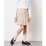 ベージュ | [120-160]ギャザープリーツスカパン | a.v.v【KIDS】