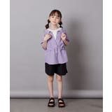 [100-130]【セットアップ対応】麻調タックキュロットパンツ | a.v.v【KIDS】 | 詳細画像15 