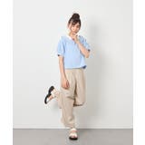 [120-160]【接触冷感】麻調サス付きワイドパンツ | a.v.v【KIDS】 | 詳細画像17 