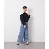 [120-160]フリンジケミカルワイドデニム | a.v.v【KIDS】 | 詳細画像5 